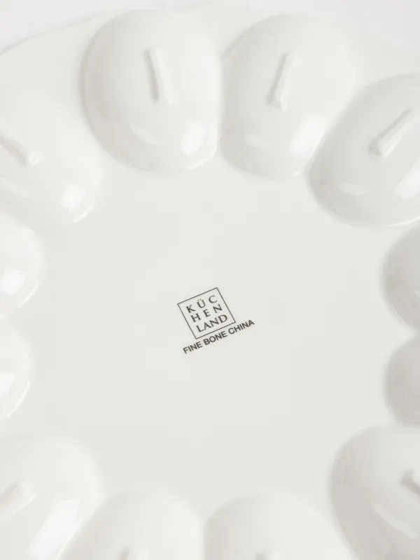 Блюдо пасхальное, 28 см, 12 отд, фарфор F, с золотистым кантом, Цветы гжель, Tradition Easter, image-4