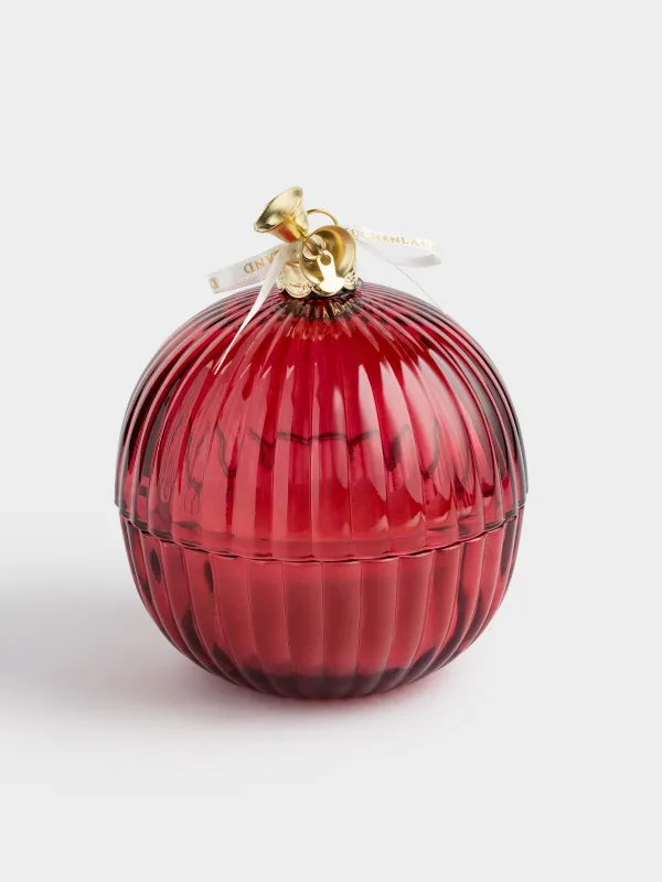 Свеча ароматическая, 12х13 см, в подсвечнике, с крышкой, стекло, красная, Berry, Christmas traditions, image-1