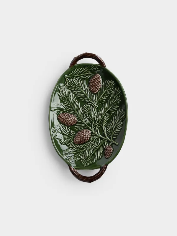 Блюдо, 29х19х5 см, с ручками, Ветки с шишками, Forest whispers, image-1