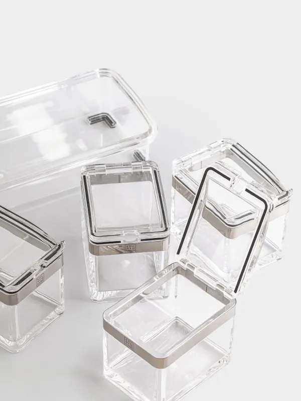 Контейнер, 26х9 см, 4 шт, с ложками, на подставке, акрил/сталь, Kitchen tools, image-4