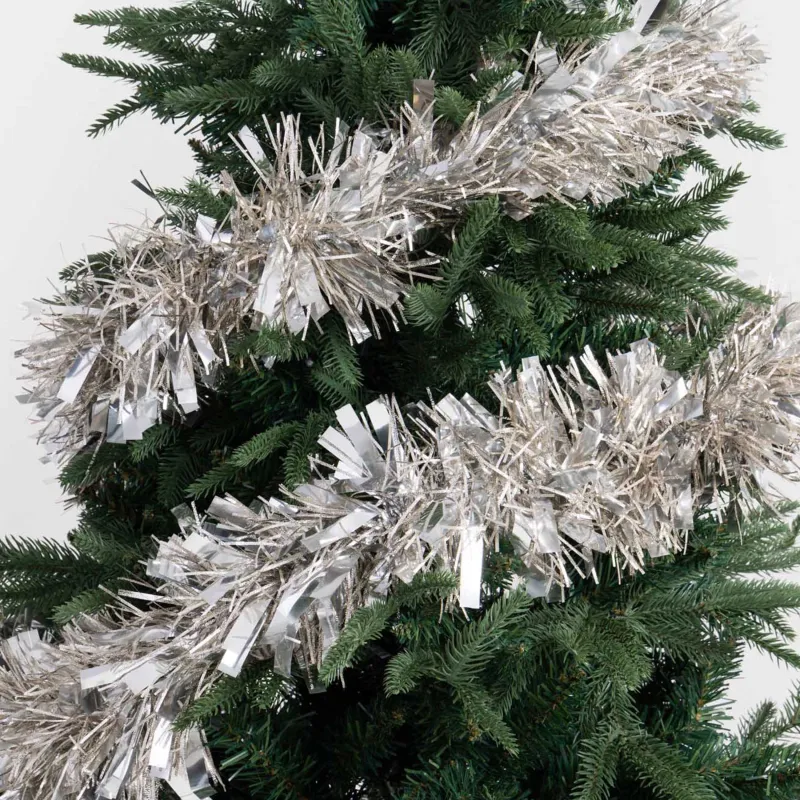 Гирлянда декоративная, 2 м, мишура, серебристая, L, Tinsel christmas