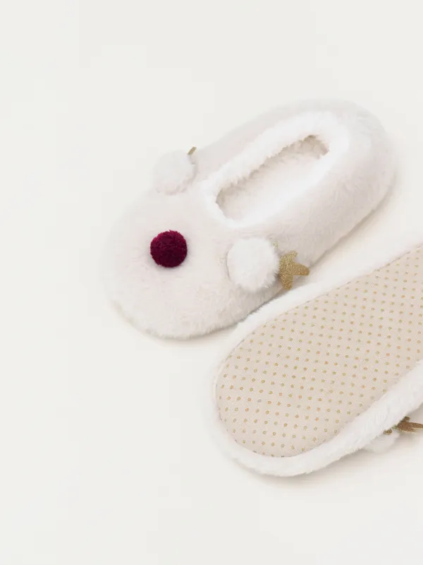 Тапочки-носки женские, искусственный мех/шерпа, Funny warm, image-2