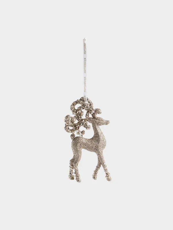 Игрушка елочная, 14 см, Олень в блестках, Figure sparkle, image-0