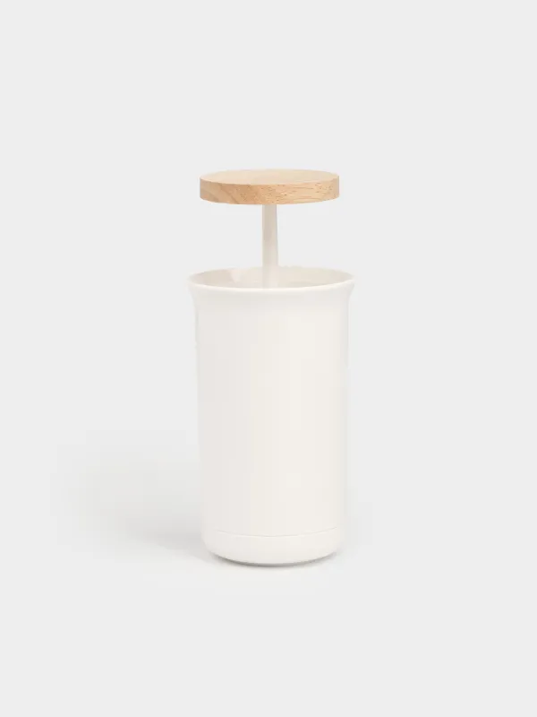 Контейнер для зубочисток, 10 см, пластик/дерево, белый, White style, image-2