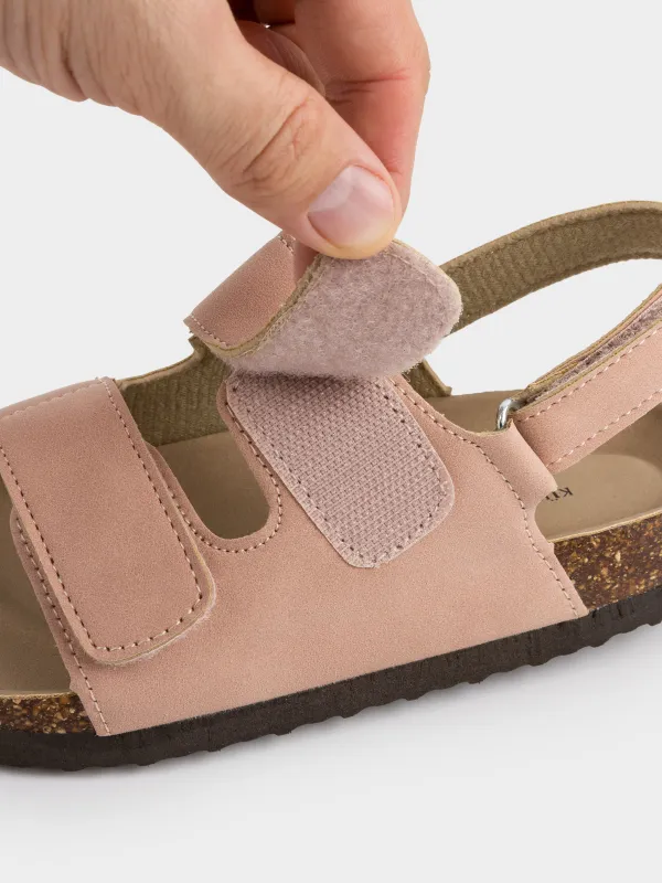 Сандалии детские, для девочек, на липучке, искусственная замша, розовые, Suede kids, image-6