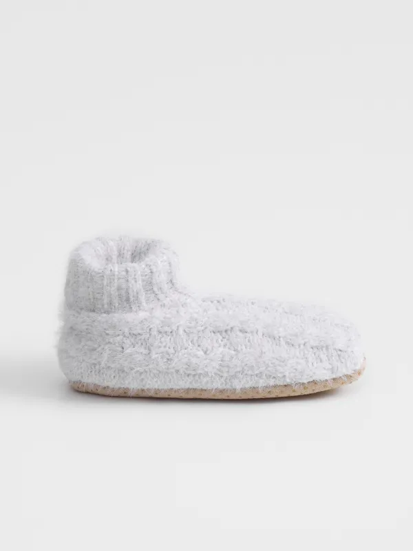 Тапочки-носки домашние, светло-серые, Hotty fuzz, image-0