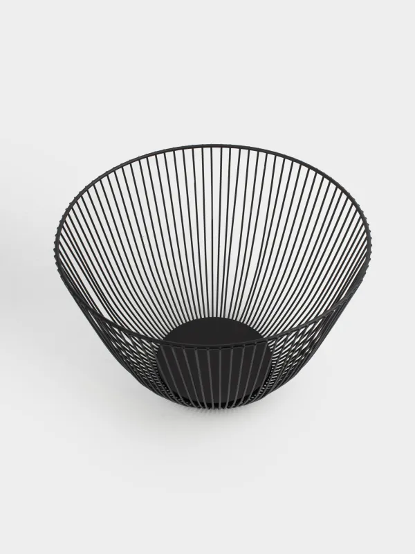 Корзина для фруктов, 25 см, металл, черная, Twist black, image-3