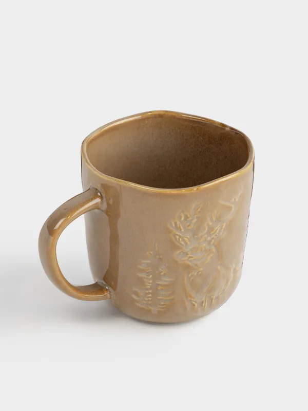 Кружка, 380 мл, Олень в лесу, Snowy forest, image-1