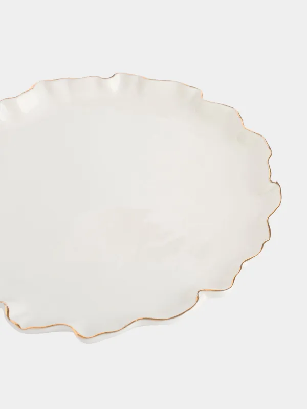 Тарелка закусочная, 20 см, Мятый эффект, Crumple gold, image-3