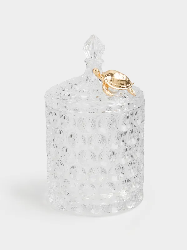 Емкость для хранения, 15х9 см, 330 мл, стекло Р/металл, Черепаха, Bubbly, image-0