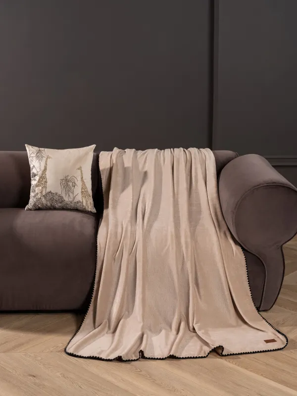 Плед, 140х190 см, фланель, песочный, Flannel, image-0