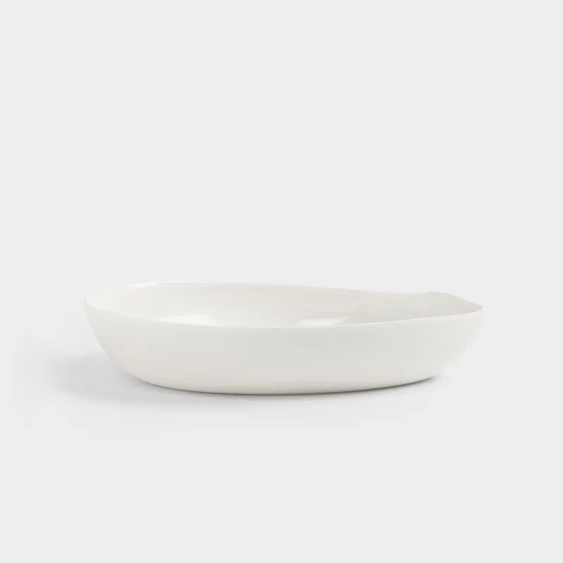 Тарелка суповая, 21х17х4 см, 700 мл, фарфор P, белая, Лепесток, Blomblad