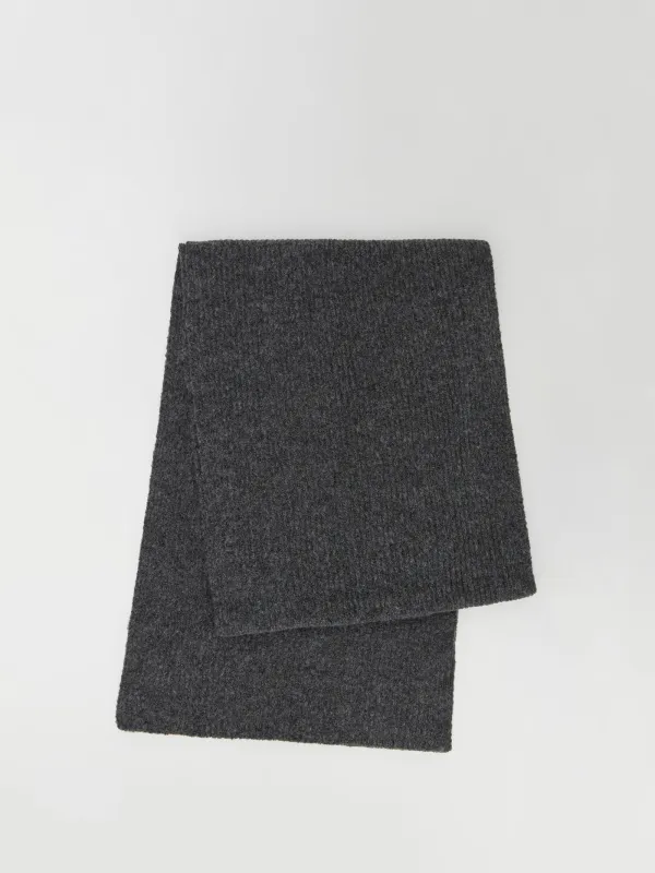 Шарф женский, 215х40 см, акрил/полиэстер, серый, Knitting fuzz, image-0