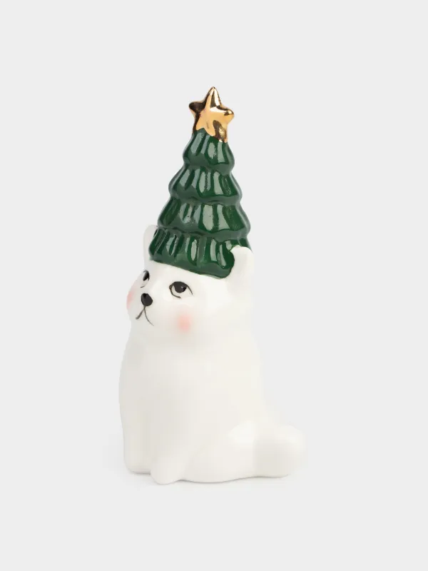 Статуэтка, 13 см, фарфор, Christmas cat, image-2