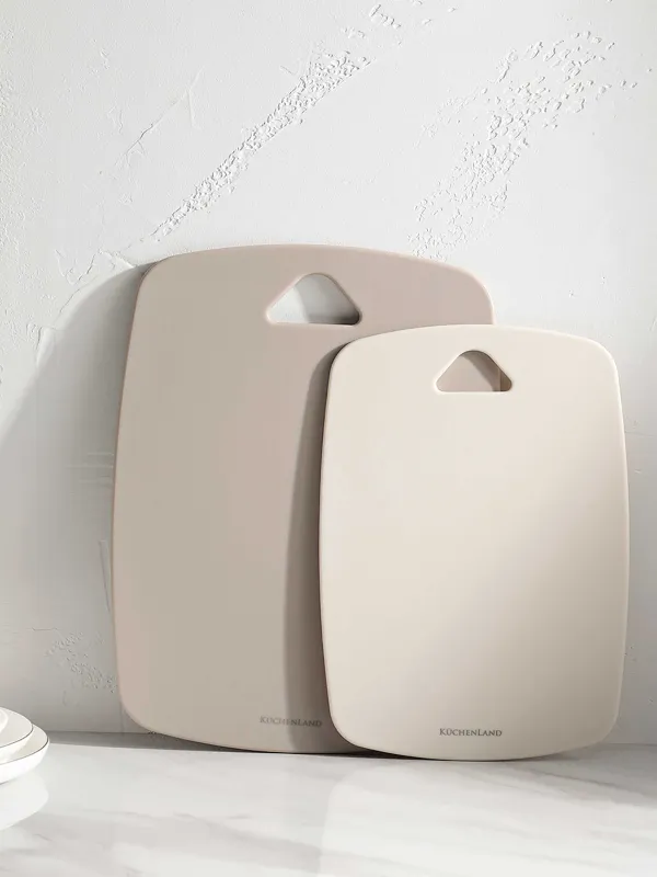 Доска разделочная, 30/35 см, 2 шт, пластик, молочная/серо-коричневая, Soft kitchen, image-8