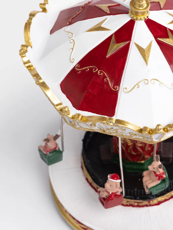 Статуэтка с подсветкой, 21х26 см, анимированная, Карусель, Christmas style, image-2