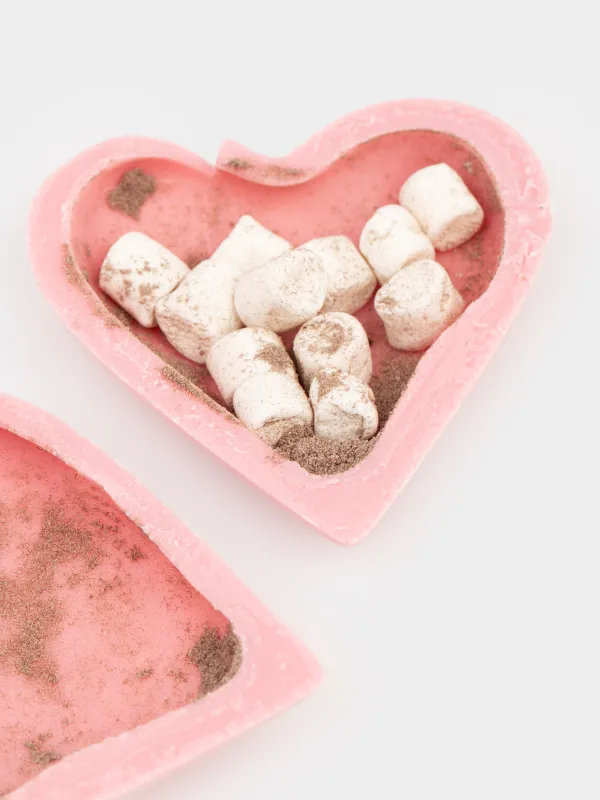 Шоколад, 40 гр, фигурный, с маршмеллоу, бомбочка, клубничный, Сердце, Sweet shape, image-4