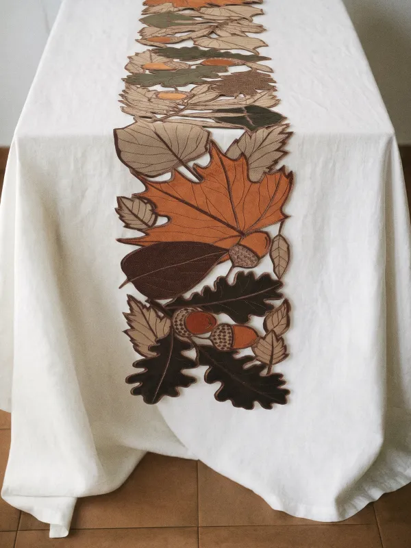 Дорожка настольная, 22х160 см, Листья и желуди, Autumn leaf, image-2