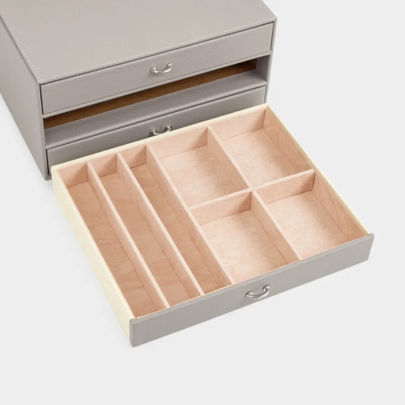 Шкатулка для украшений, 24х19 см, искусственная кожа/МДФ, серая, Premiere, image-3