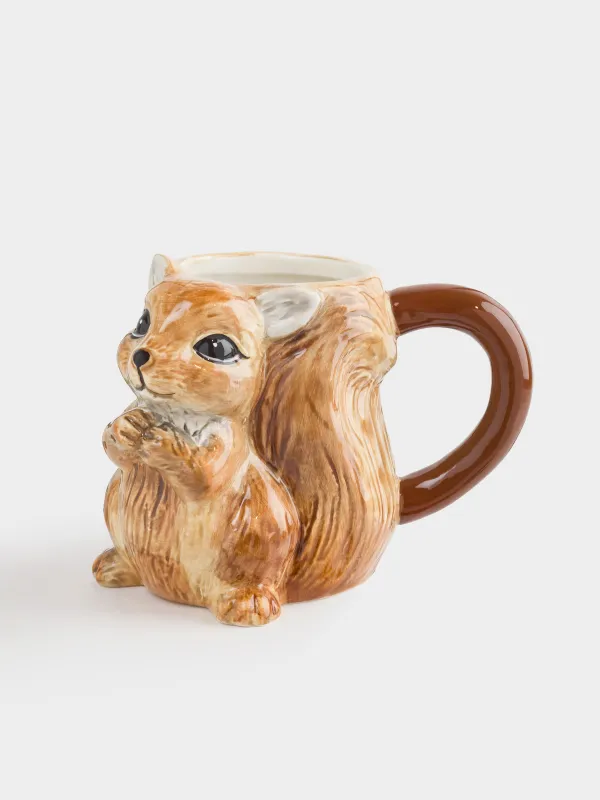Кружка, 470 мл, керамика, коричневая, Белка, Forest symphony, image-0