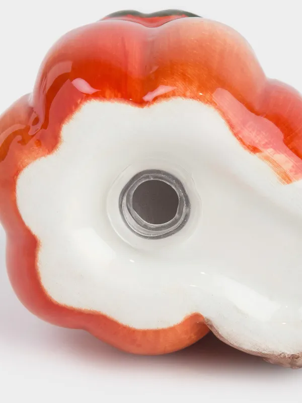 Емкость для соли или перца, 9 см, керамика D, оранжевая, Еж с тыквой, Forest symphony, image-4