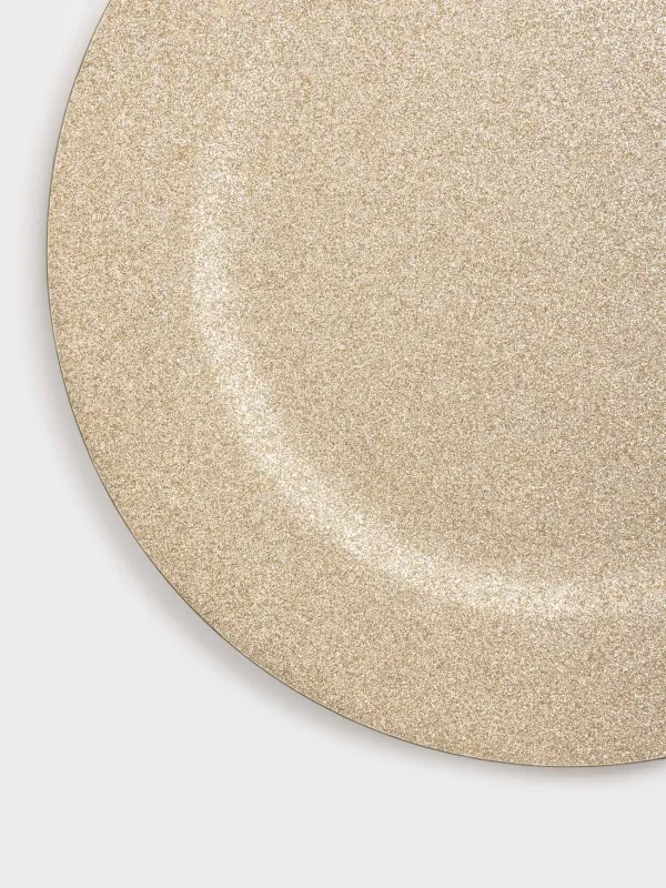 Тарелка подстановочная, 33 см, пластик, серебристая, Plastic sparkle, image-4