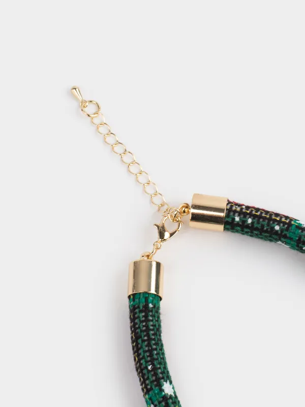 Ошейник для животных, 25/30 см, декоративный, полиэстер/металл, зеленый, Домик, Christmas pet, image-2