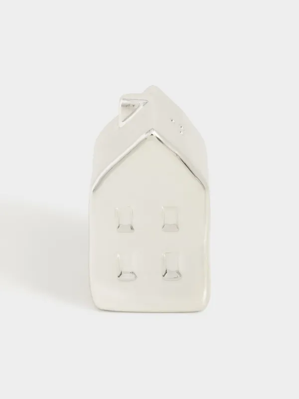 Емкость для соли или перца, 8 см, фарфор P, молочно-серебристая, Дом, House shape, image-2