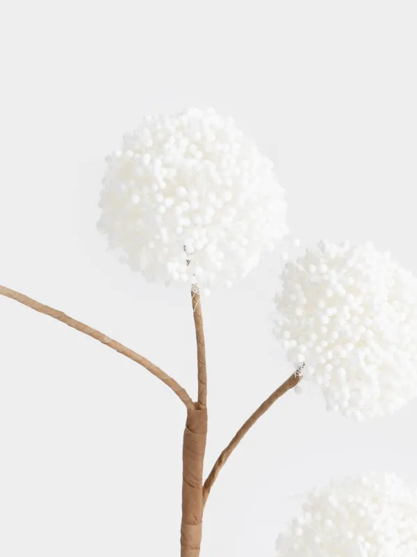 Ветка декоративная, 45 см, пенопласт/металл, Белые бутоны, White Easter decor, image-2