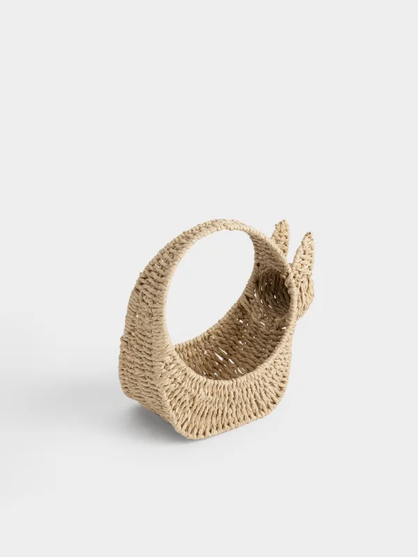 Корзина для хранения, 26х12х27 см, плетеная, с ручками, целлюлоза, прямоугольная, Braided, image-1