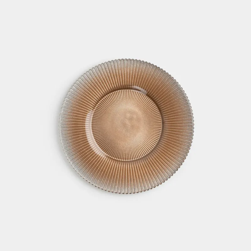 Тарелка закусочная, 23 см, стекло Р, золотистая, Ribby color