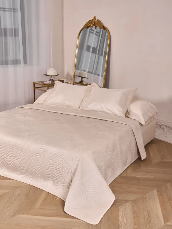 Покрывало, 220х240 см, стеганое, вельвет/микрофибра, песочное, Арка, Arch, image-7