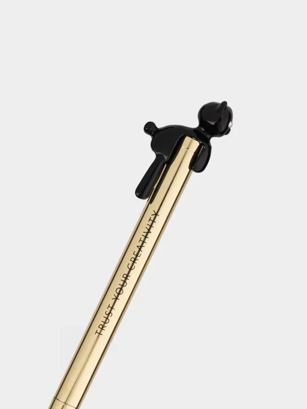 Ручка шариковая, с фигуркой, золотистая, Draw figure, image-4