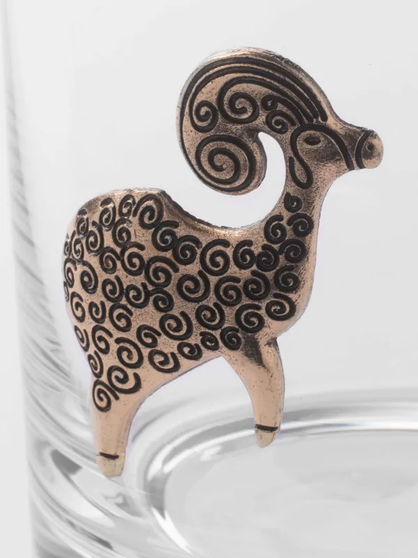 Стакан для виски, 10 см, 340 мл, стекло/металл, золотистый, Овен, Zodiac, image-4