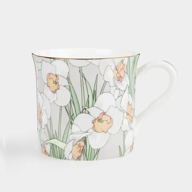 Кружка, 330 мл, 2 шт, фарфор F, с золотистым кантом, Цветы, Surreal, image-2