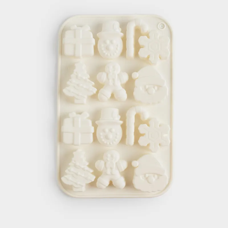 Форма для льда и шоколада, 20х13 см, 14 отд, силикон, молочная, Атрибуты праздника, Bakery