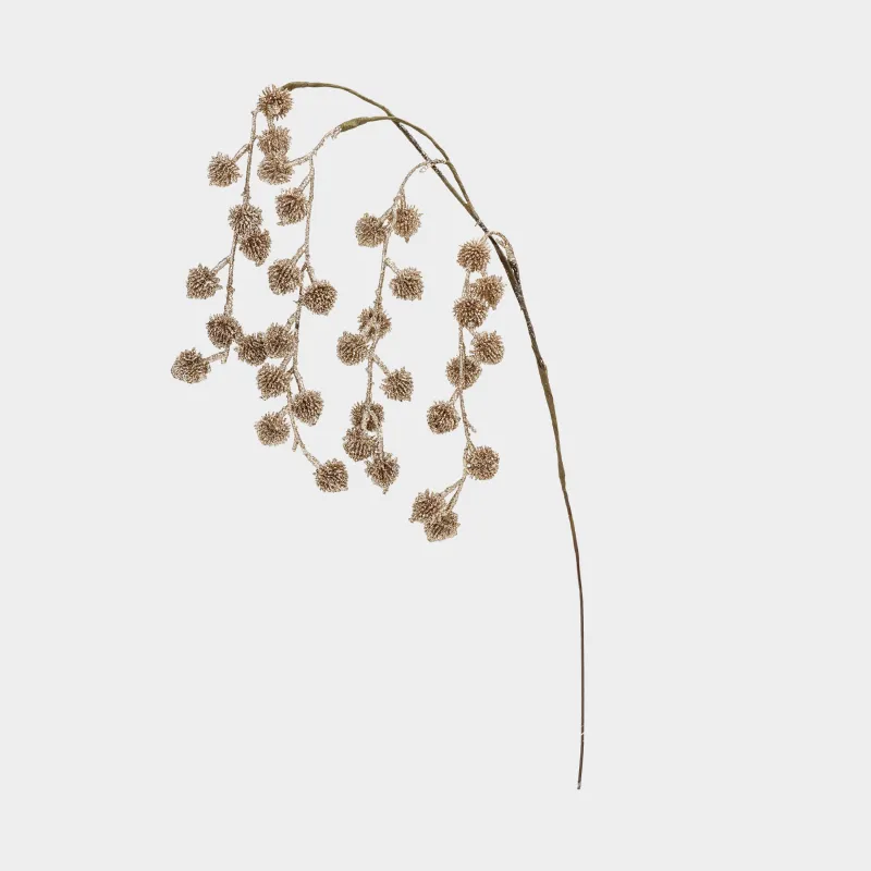 Ветка декоративная, 60 см, пластик, Золотистые шишки, Sparkle decor