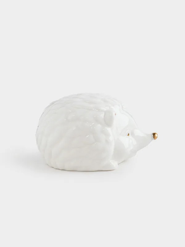 Статуэтка с подсветкой, 6 см, фарфор P, бело-золотистая, Еж, Golden glow, image-2