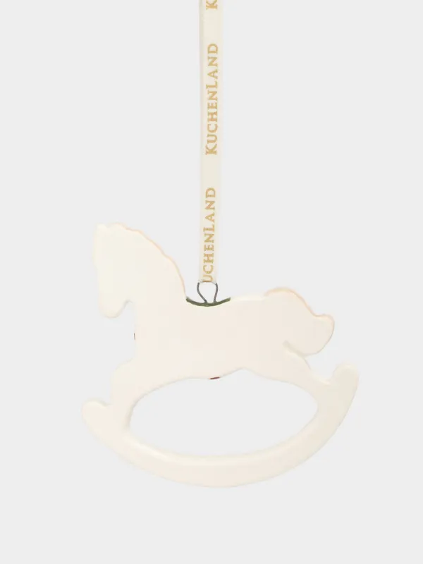 Игрушка елочная, 7 см, фарфор P, белая, Лошадь, Figure christmas, image-1