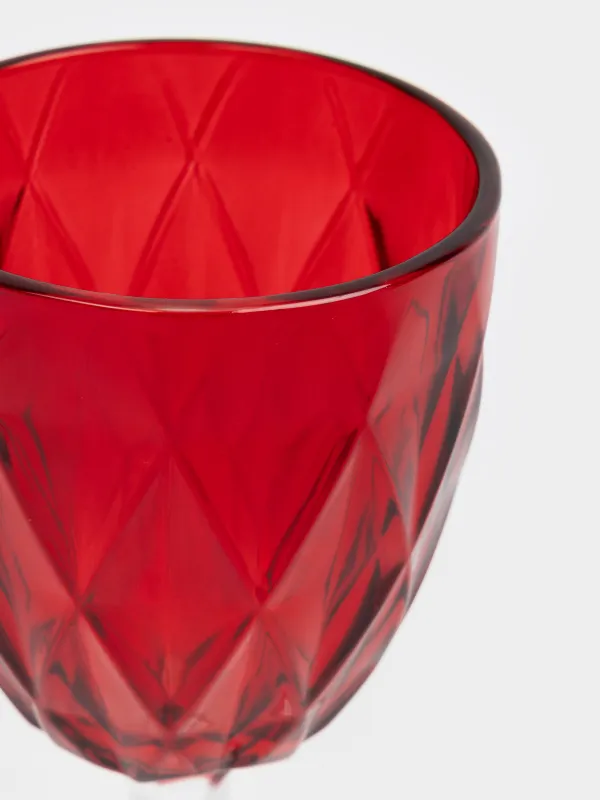 Бокал-кубок для вина, 300 мл, стекло Р, красный, Rhomb color, image-2