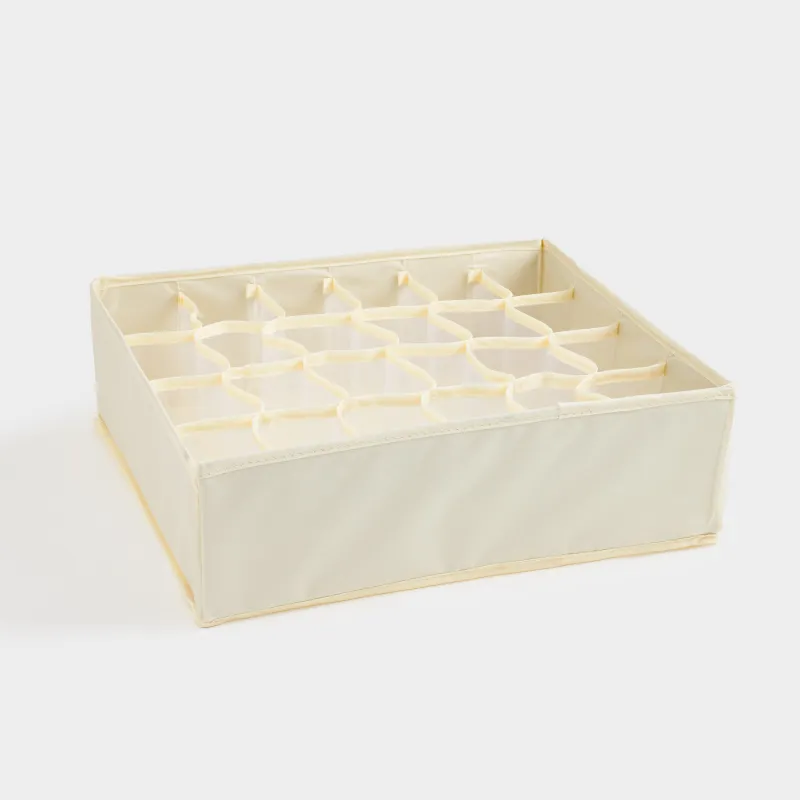 Органайзер-разделитель для ящиков, 35х35 см, 24 отд, текстиль, бежевый, Pedant light