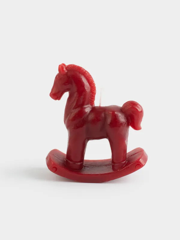Свеча, 12 см, красная, Лошадка, Antique horse, image-0