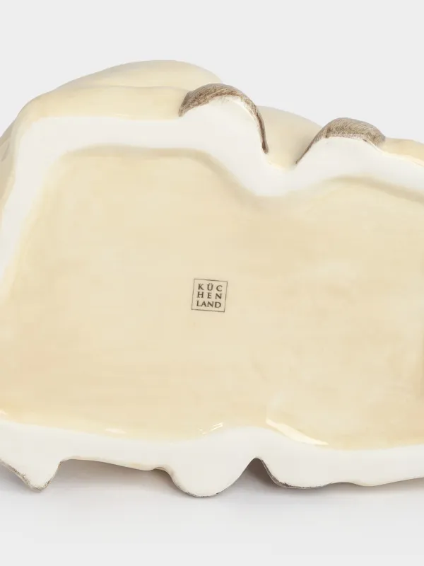 Конфетница, 26х18 см, керамика, бежево-коричневая, Конь, Natural horse, image-4