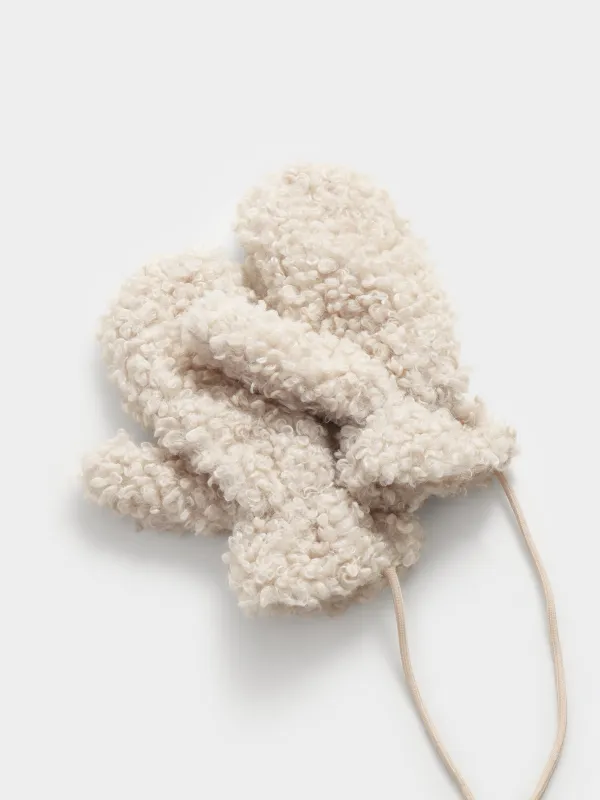 Варежки из искусственного меха на шнурке, Curled warm, image-1