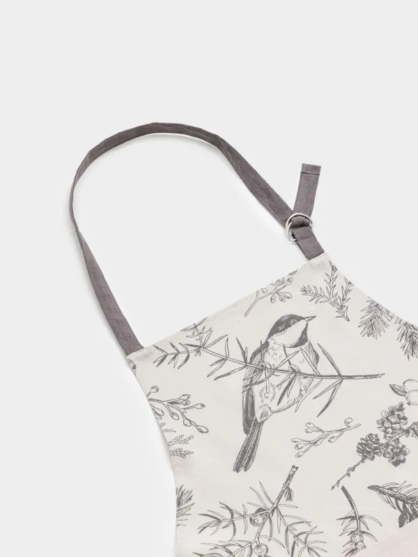 Фартук, 65х80 см, хлопок, серо-бежевый, Снегири на ветках, Bullfinchs, image-2