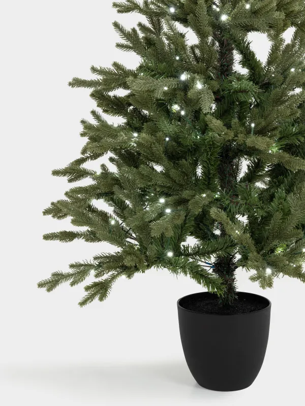 Ель искусственная, 1,5 м, с подсветкой, в горшке, пластик, Conifer decor, image-1