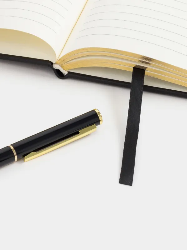 Блокнот для записей, 15х20 см, 80 л, с ручкой, Stationery black, image-5