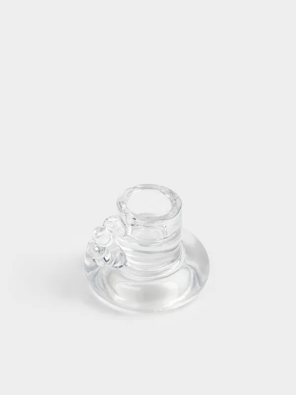 Подсвечник, 7x5 см, для тонкой свечи, с ручкой, стекло, Clear, image-1