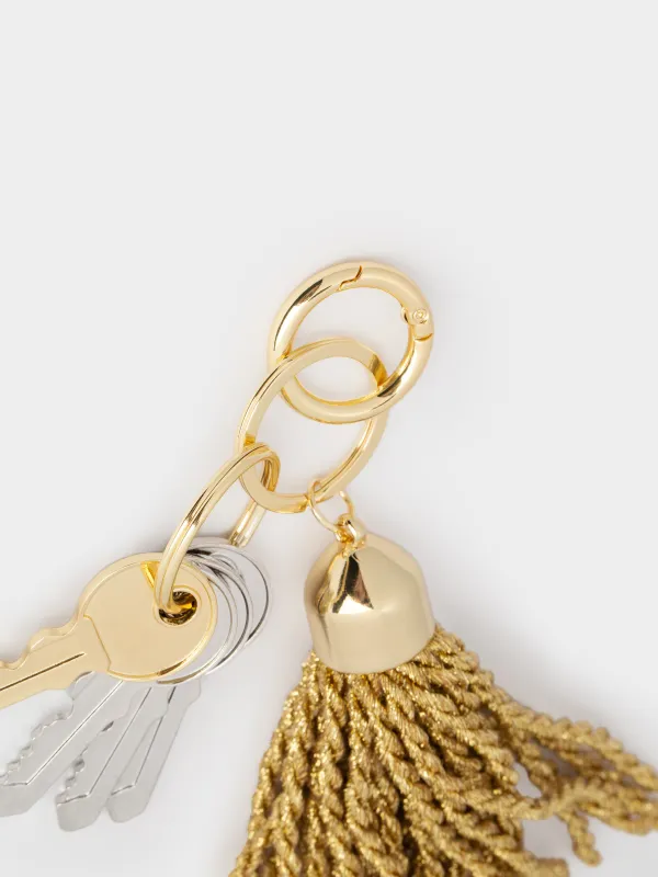 Брелок, 13 см, металл/полиэстер, золотистый, Кисточка, Keychain, image-2