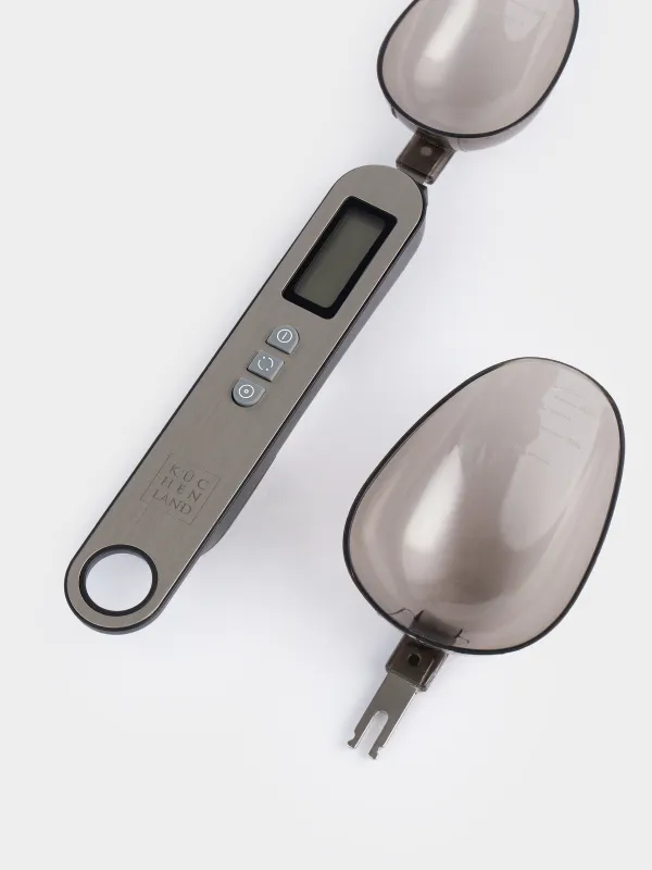 Весы-ложка кухонные, 16 см, 2 насадки, электронные, сталь/пластик, серебристые, Poise, image-4